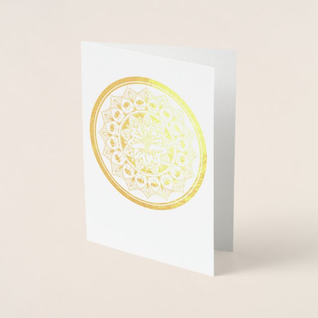 Metalizado Cartão de Saudação Mandala Gold Foil (Frente)