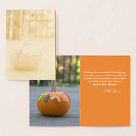 Metalizado Cartão de Saudação Pumpkin Gold Foil