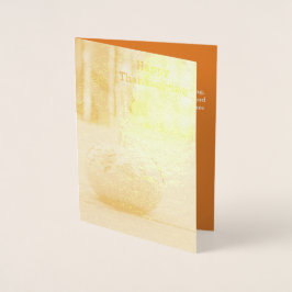 Metalizado Cartão de Saudação Pumpkin Gold Foil