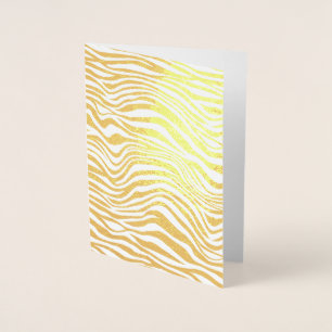 Metalizado Cartão em Branco Gold Zebra para Qualquer Ocasião