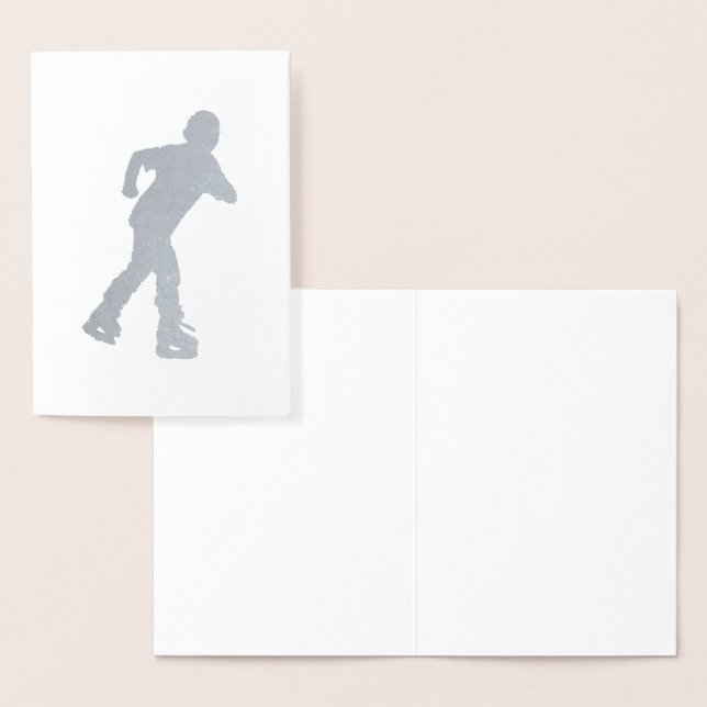Metalizado Cartão Ice Skating Kid (Exibição)