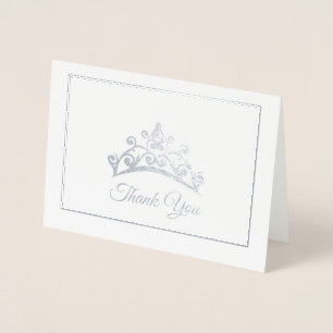 Metalizado Cartão Tiara do Pageant Silver Foil do estilo Miss