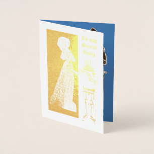 Metalizado Cavaleiro e cartão de dama dos amantes medievais