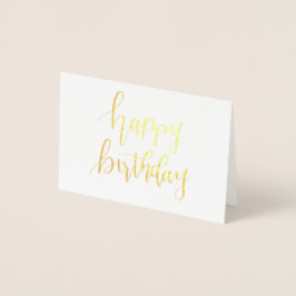 Metalizado Feliz Aniversário, Mão Com Cartão Dourado