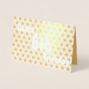Metalizado Feliz Cartão de Foil de Aniversário Dourado 6