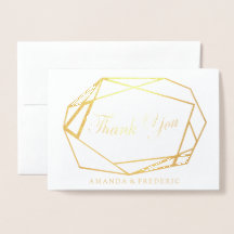 Folha Geométrica Blue Flower THANK VOCÊ Cartão de 