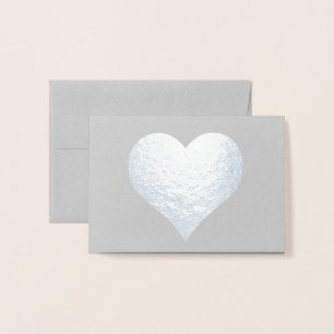 Metalizado HAMbWG - Cartão de folha prateada - Coração