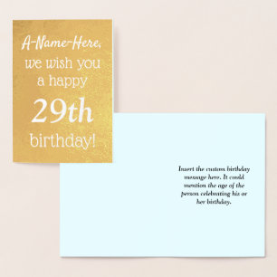 Metalizado Loving Gold Foil 29º Cartão de Saudação de Anivers