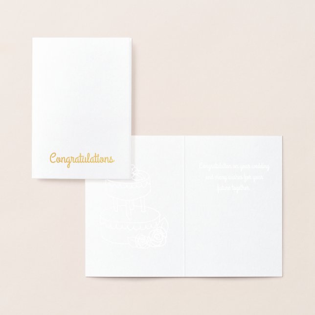 Metalizado Mini Cartão de Casamento Elegante (Exibição)
