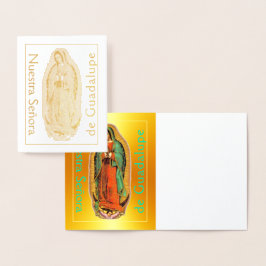 Metalizado Nuestra Señora de Guadalupe Cartão Folha de Ouro