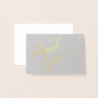 Metalizado Obrigado Script Mini (3,5"x5") Cartão de Foil