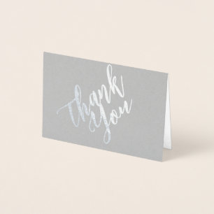 Metalizado Obrigado Script Mini (3,5"x5") Cartão de Foil
