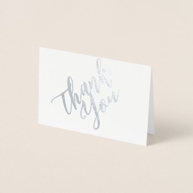 Metalizado Obrigado Script Mini (3,5"x5") Cartão de Foil (Frente)