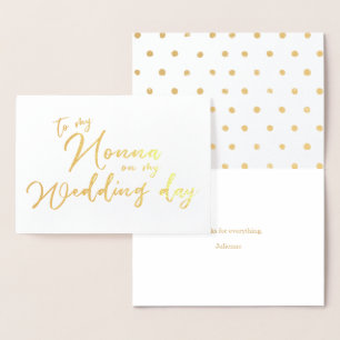 Metalizado Para Minha Nonna No Meu Casamento Cartão de Folha