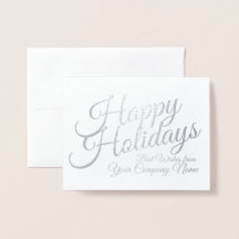 Placa prateada de cartão de feriado personalizado 