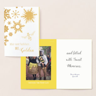 Metalizado Que Seus Feriados Sejam Ouros CARTÃO COM FOTOS