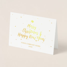 Metalizado Seasons Saudações Dourado Cartão Foil da Empresa