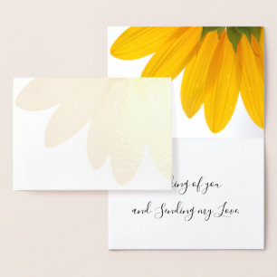 Metalizado Sunny Sunflower Pensando em seu Cartão de Foil