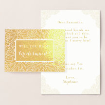 Você Será Minha Dama de Honra Cartão Elegante Dáli