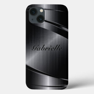 Metallic Black Design Brushed Aluminum Look
