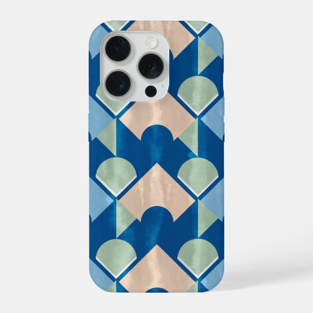 Metallic blue geometric diamond shapes  (Verso)