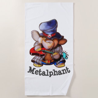 Metalphant com a toalha de praia da guitarra -