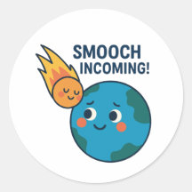 Meteoro bonito e desenho da Terra - adesivo "Smooc