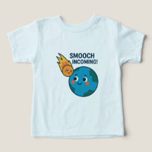 Meteoro bonito e desenho da Terra - Camisa "Smooch