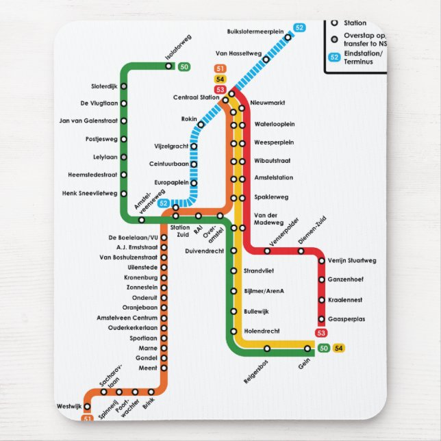 Metro Mousepad de Amsterdão (Frente)