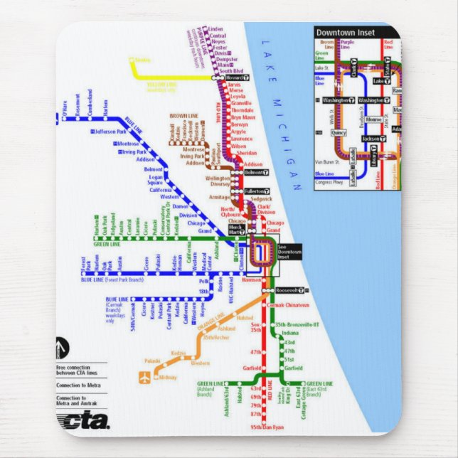 Metro Mousepad de Chicago (Frente)
