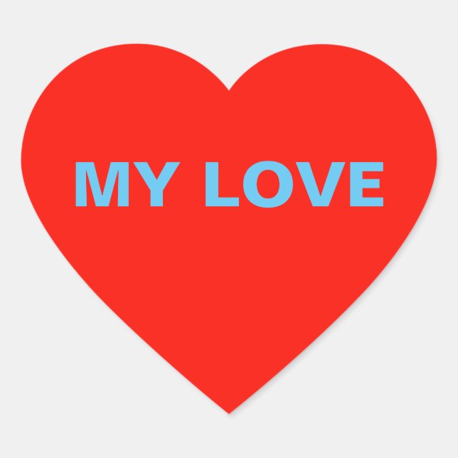Meu Adorável Adesivo de Coração Vermelho (Frente)