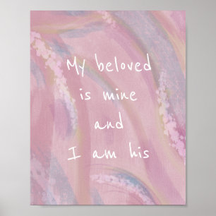 Meu Amado Boho Watercolor Poster cristão
