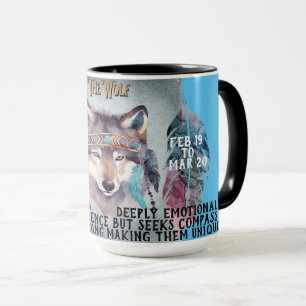 "Meu Animal Espiritual" Caneca de Café do Lobo