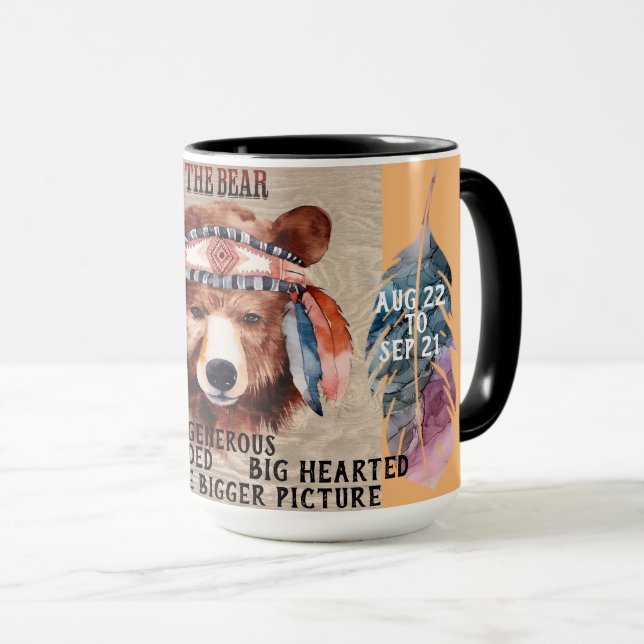 "Meu Animal Espiritual" Caneca de Café do Urso (Frente Esquerda)