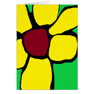 Meu cartão abstrato de flor amarela