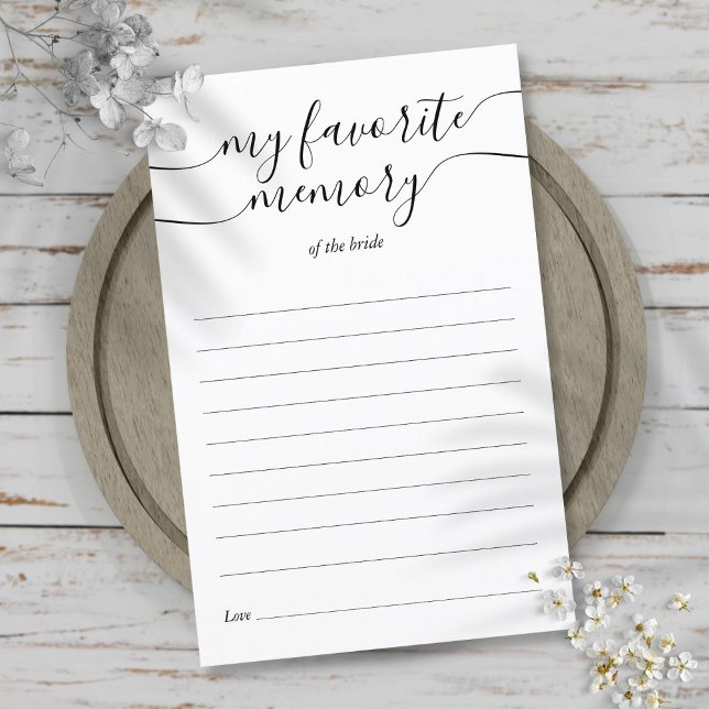 Meu Cartão de Jogo de Chá de Memória Favorito (My Favorite Memory Shower Game Card)