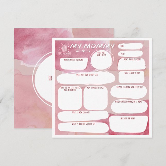 Meu cartão de saudação personalizado da mamãe (Frente/Verso)