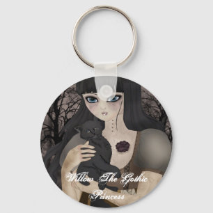 Meu chaveiro felino preto com um só olho