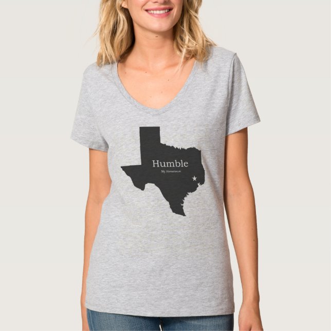 Meu cidade natal t-shirt de Texas humilde - (Frente)