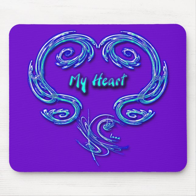 Meu coração Mousepad (roxo) (Frente)
