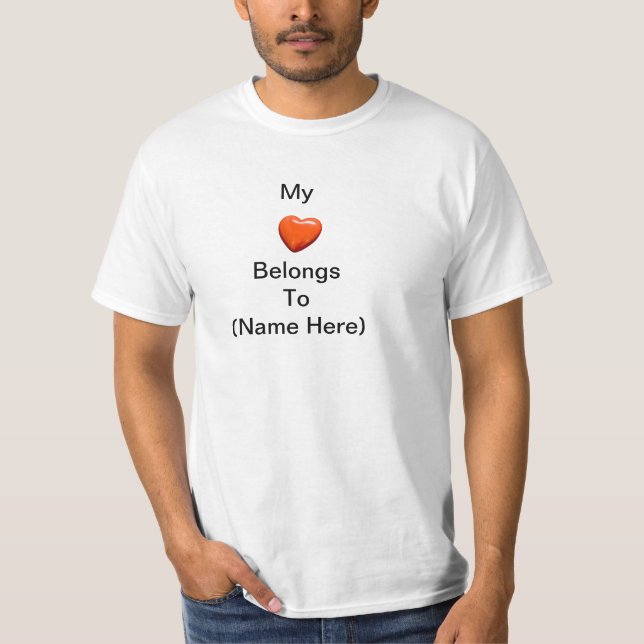 Meu coração pertence-lhe t-shirt (Frente)