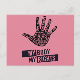 Meu corpo Meu cartão postal de direitos femininos