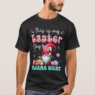 Meu Dia de Páscoa Pajama Camisa Floral Bunny Gnomo