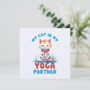 Meu Gato É Meu Parceiro Yoga - Adorável Gato Medit