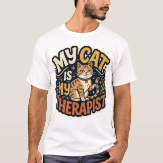 Meu Gato É Meu Terapeuta Camiseta Divertida para A