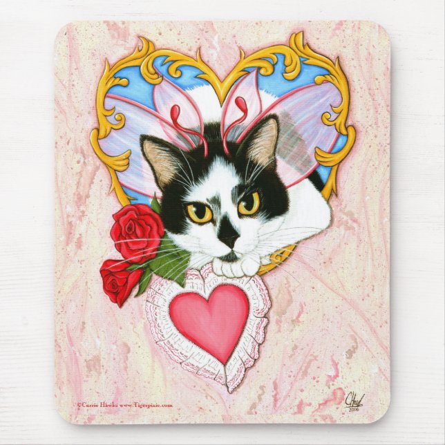 Meu gato felino Mousepad dos namorados (Frente)