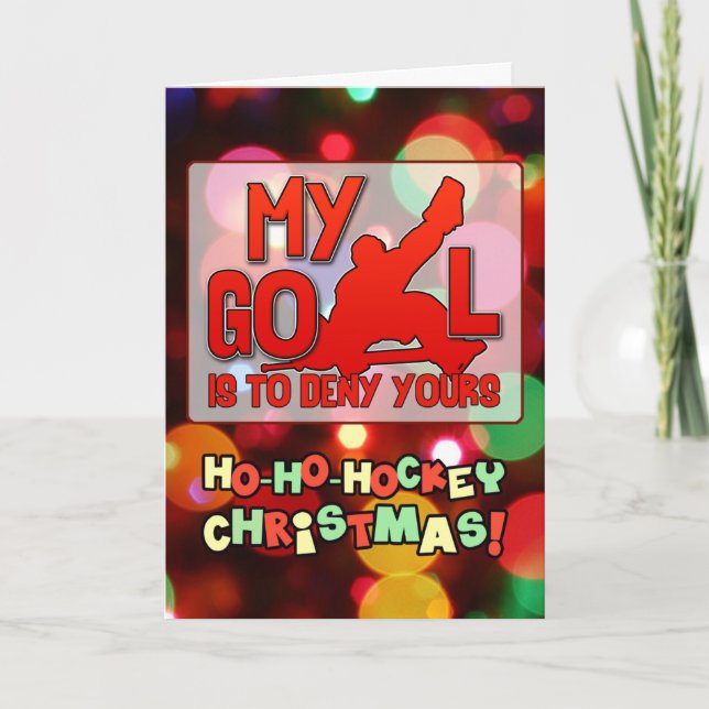Meu Goal Hockey Goalie Cita Cartão de Natal (Frente)