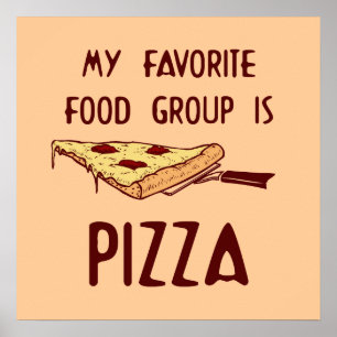 Meu Grupo de Comidas Favorito é Pizza Poster