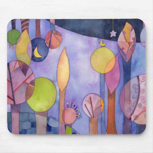 Meu jardim na noite Mousepad inspirado (Frente)