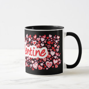 "Meu Namorados" corta caneca preta rosa vermelha